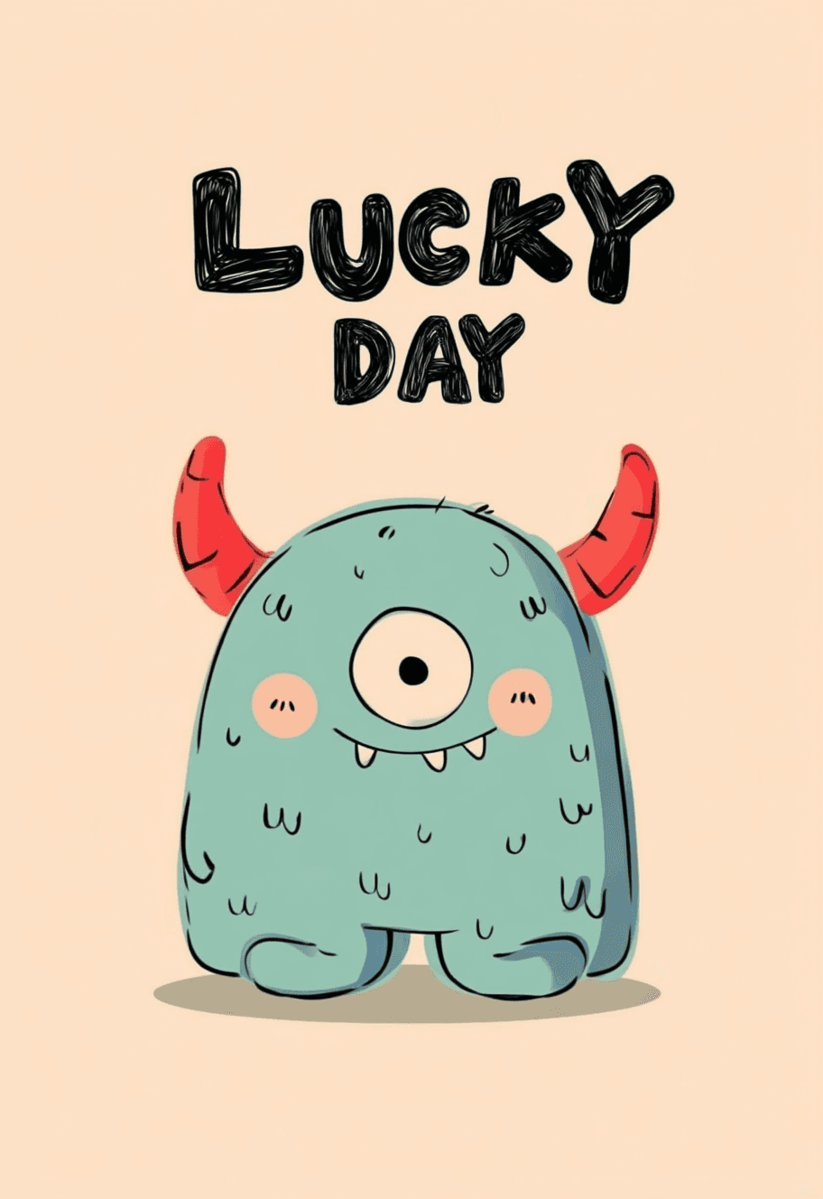 Cute Monster Sunlit original repeating artwork
