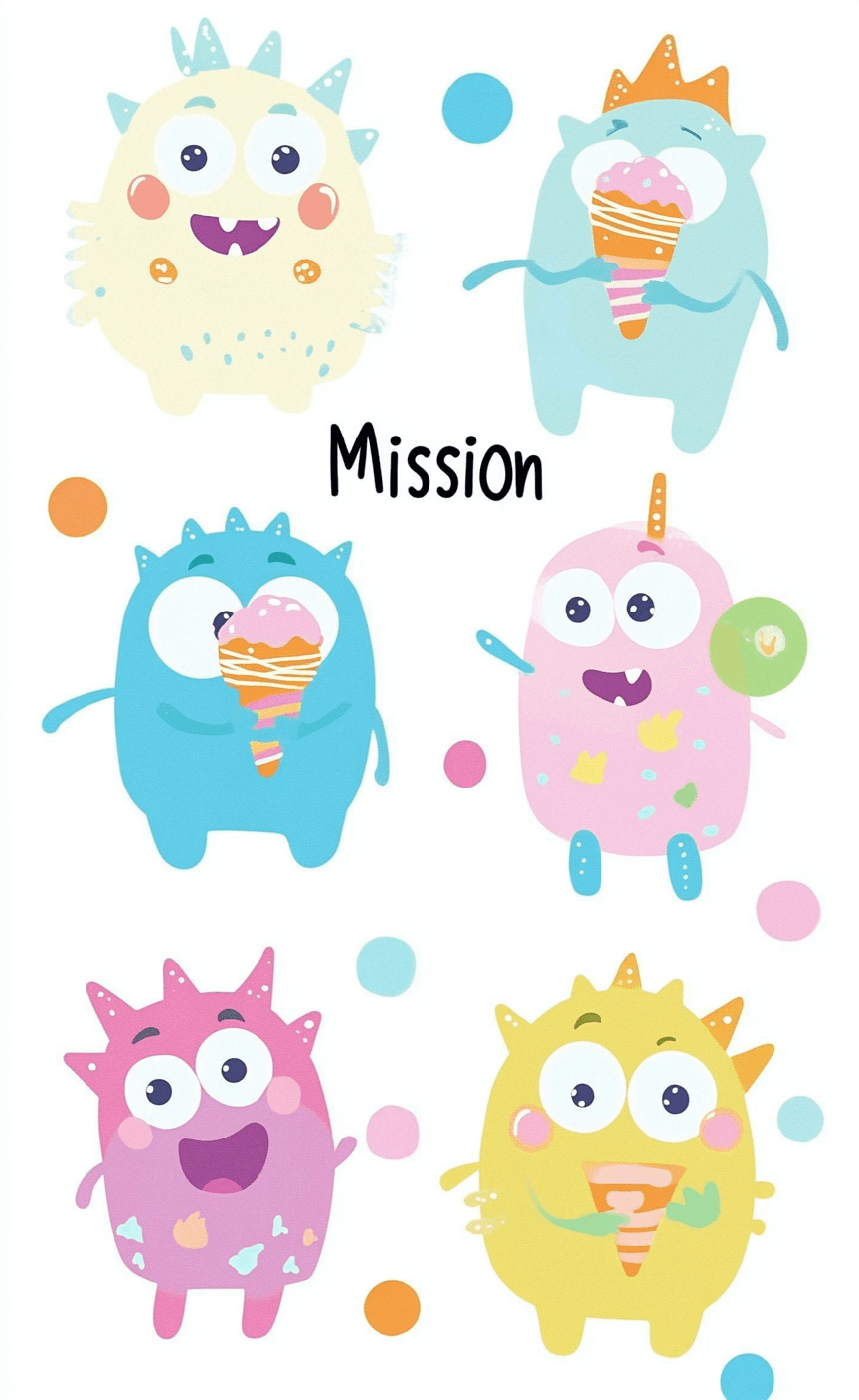 Cute Monster Silver original repeating artwork