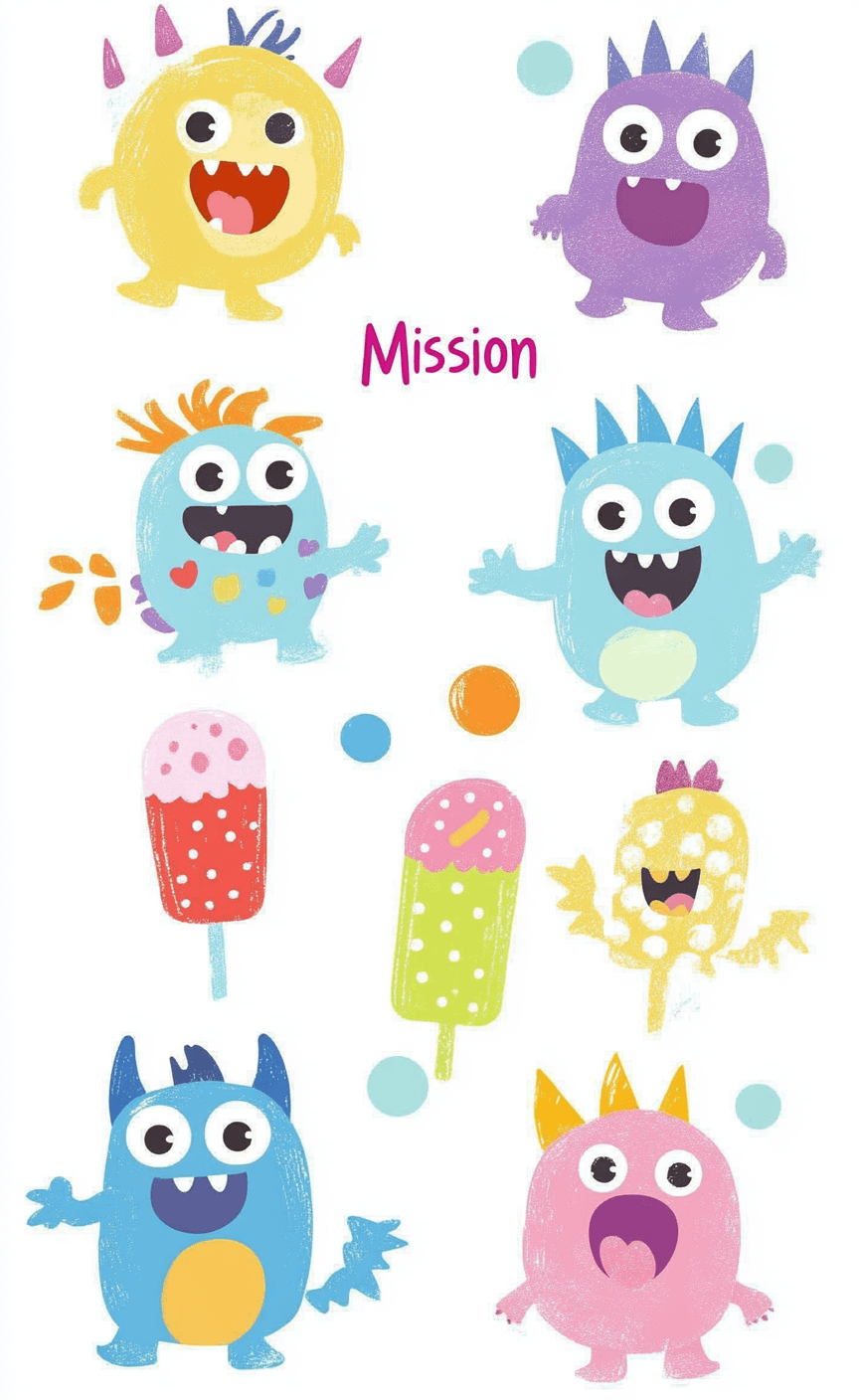 Cute Monster Slide original repeating artwork