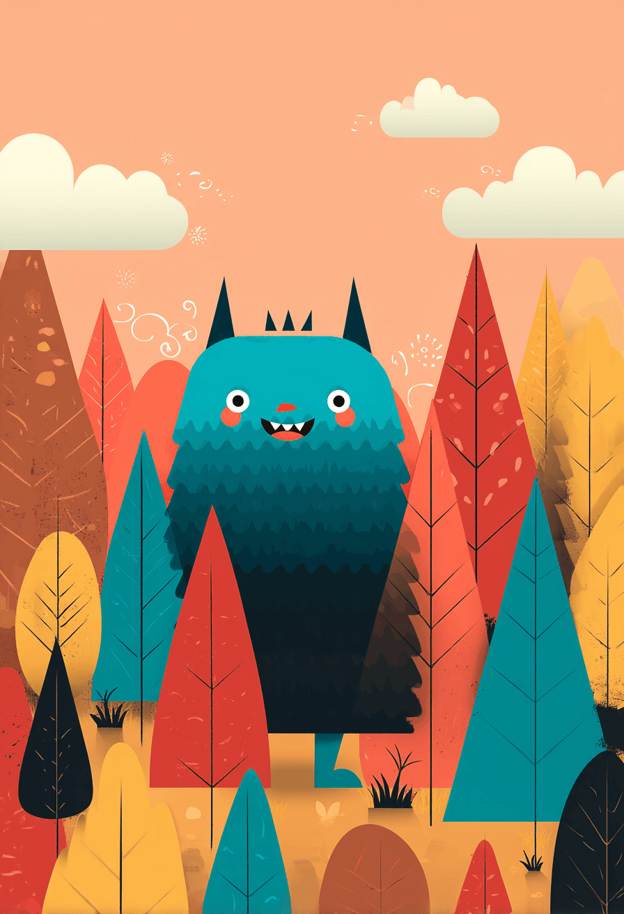 Monster Ride original repeating artwork