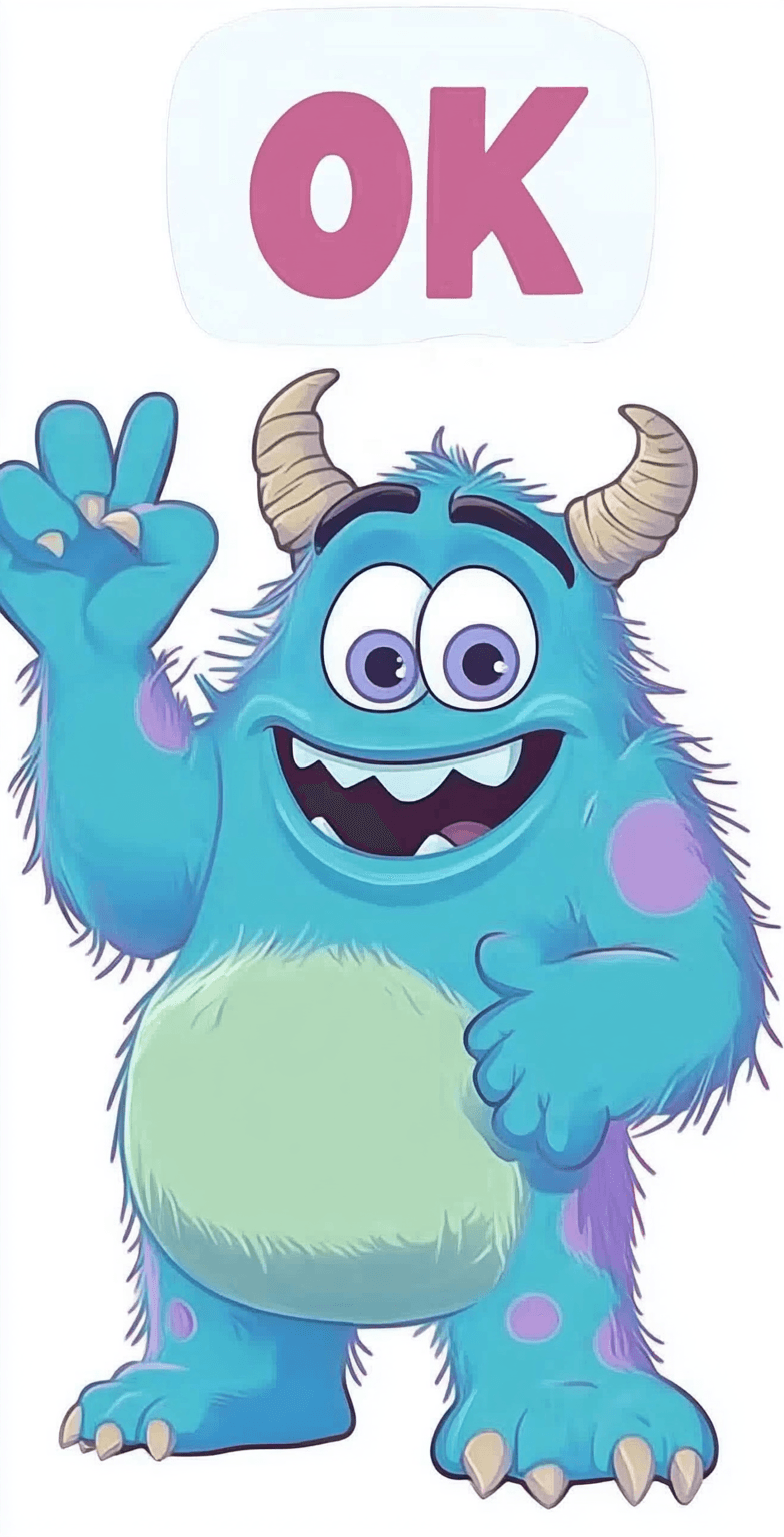 Cute Monster Kick original repeating artwork