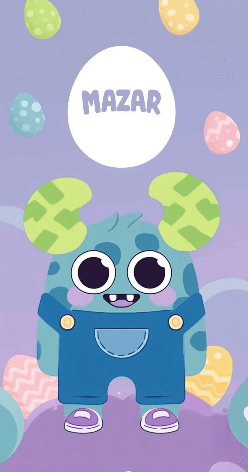 Cute Monster Shine On original repeating artwork
