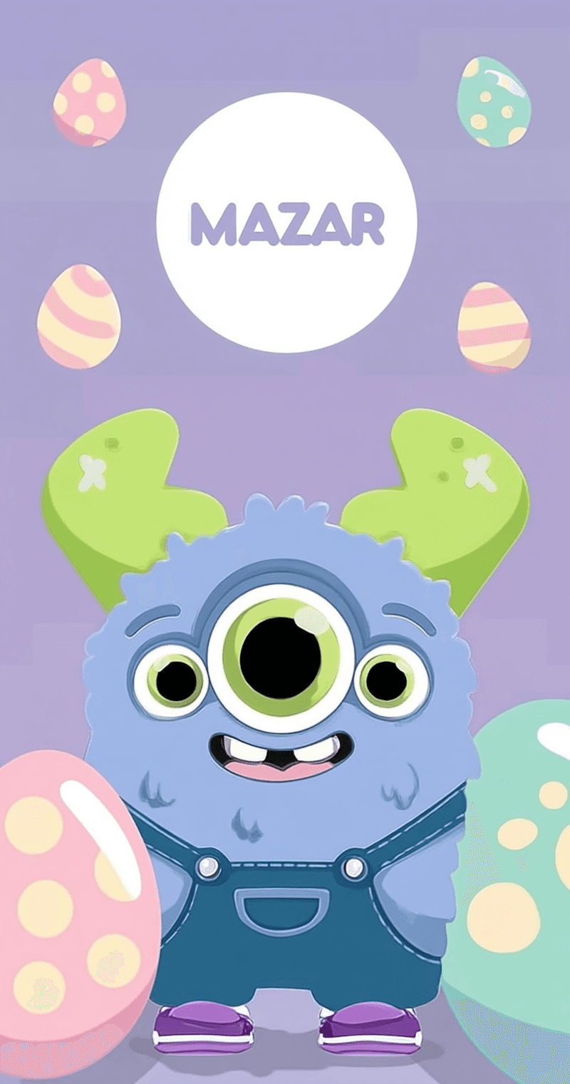 Cute Monster Bop original repeating artwork