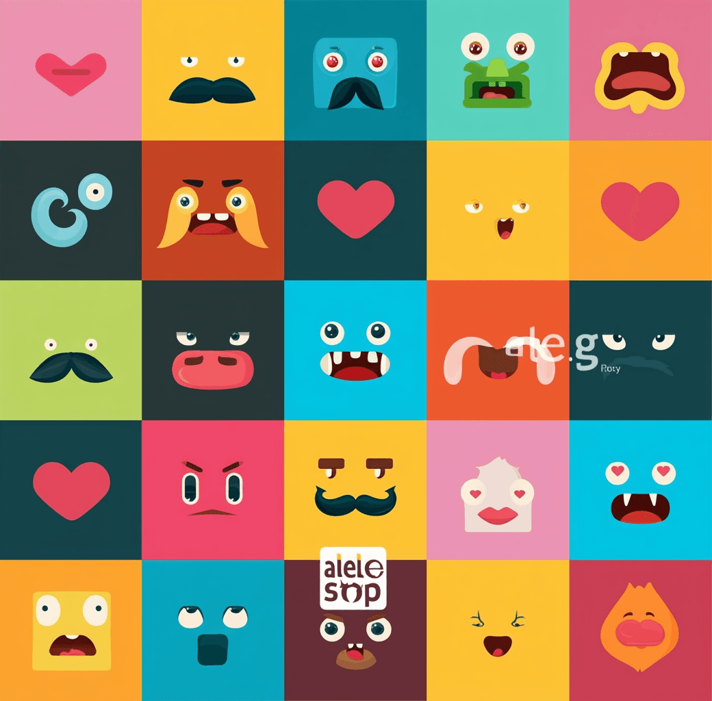 Quirky Icon Pals original repeating artwork