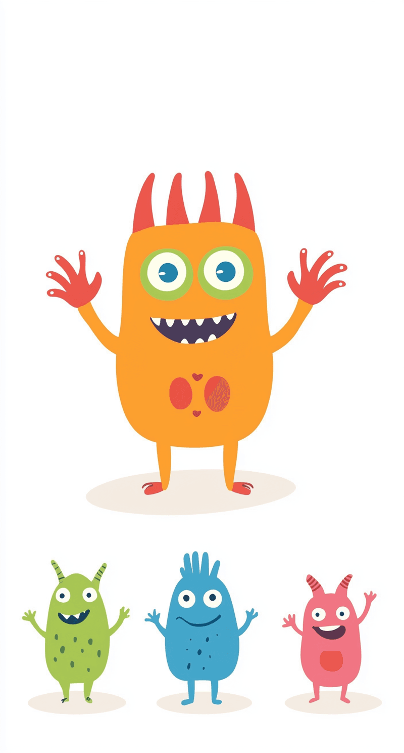 Cute Monster Buzz original repeating artwork