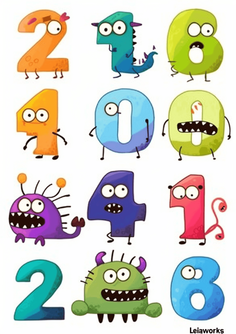 Animal Number Twilight original repeating artwork