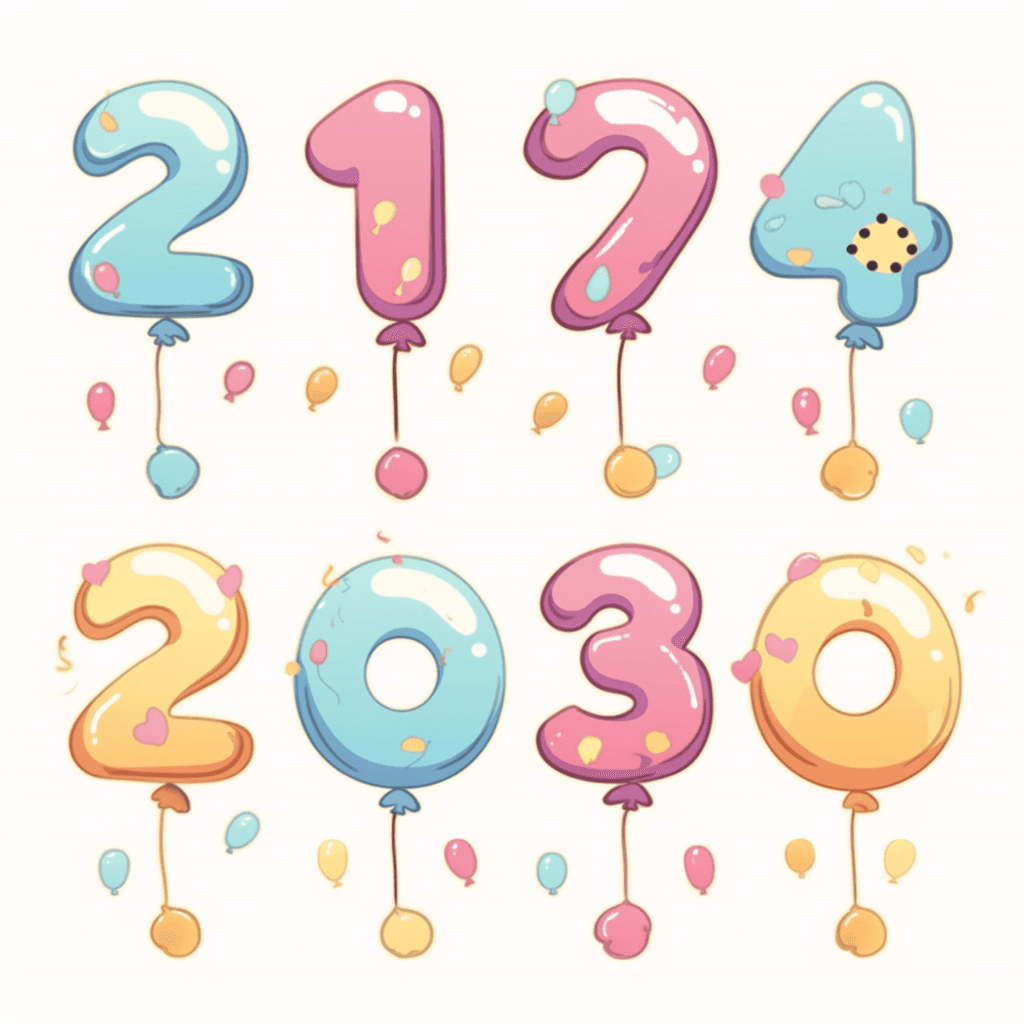 Cute Number Bounce original repeating artwork