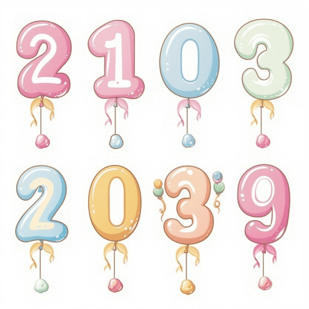 Cute Number Rise original repeating artwork