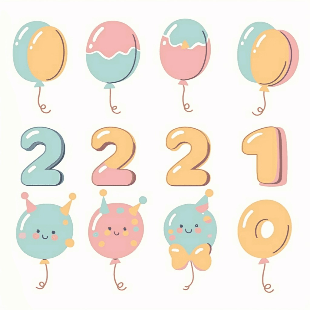 Cute Number Neon original repeating artwork