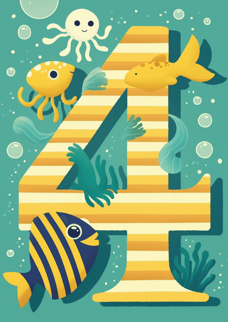 Animal Number Shine On original repeating artwork