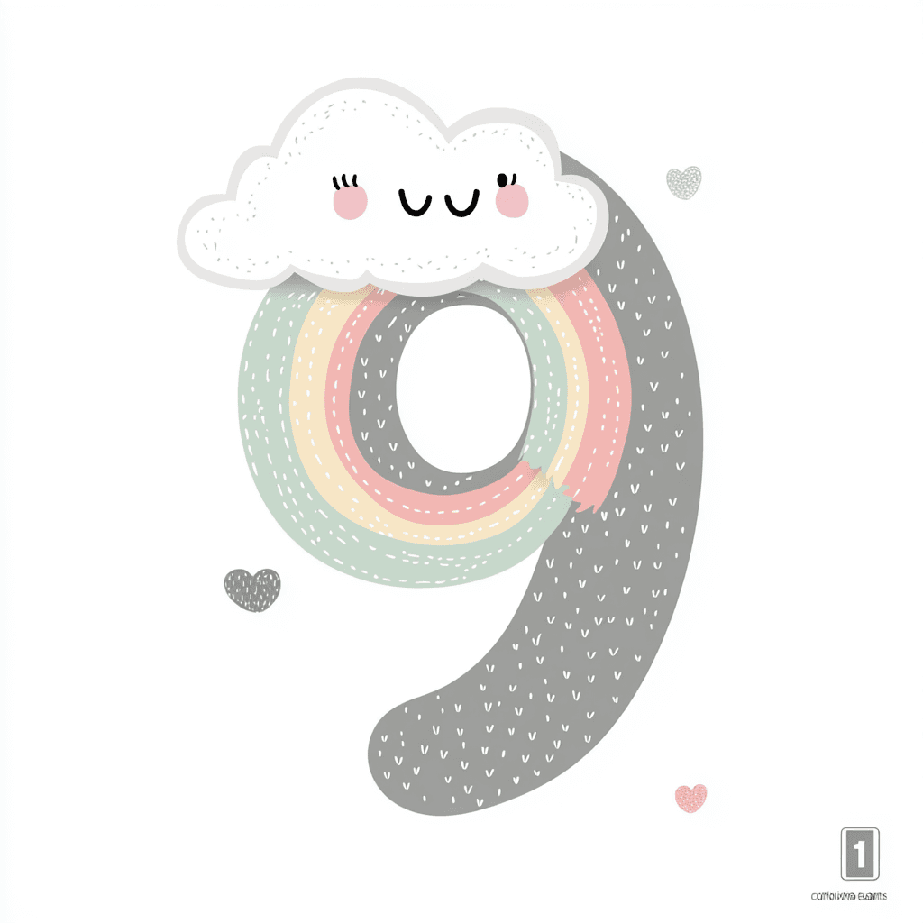 Cute Number Sunlit original repeating artwork