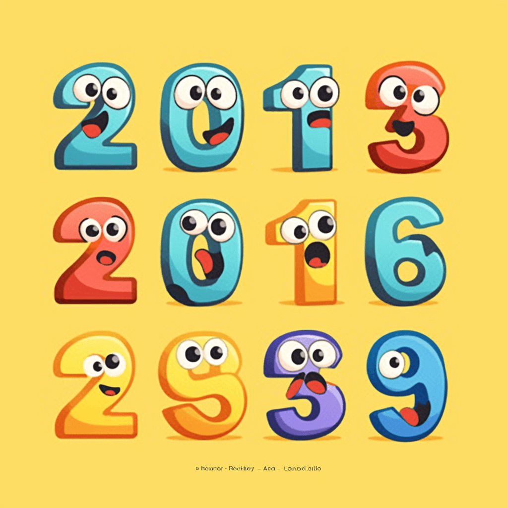 Cartoon Cartoon Number Print original repeating artwork