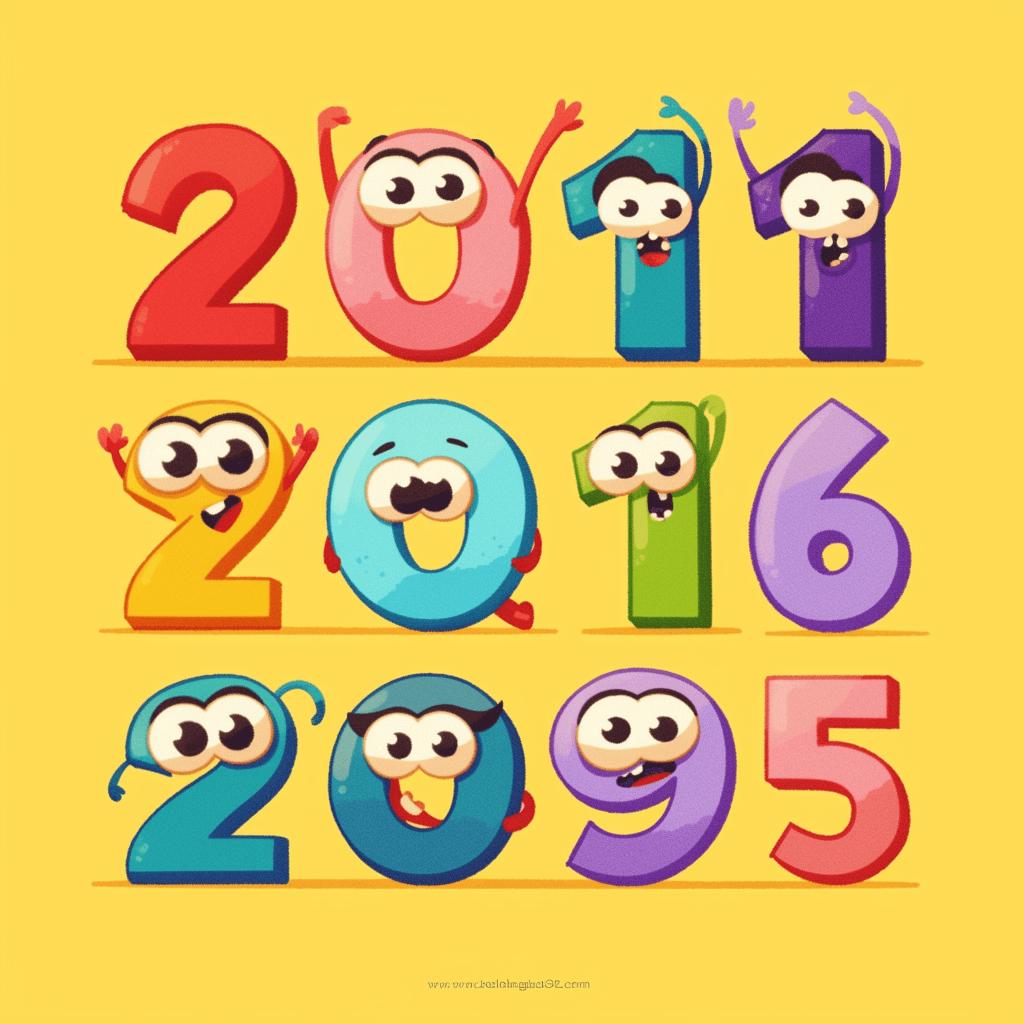 Cartoon Cartoon Number Parade original repeating artwork