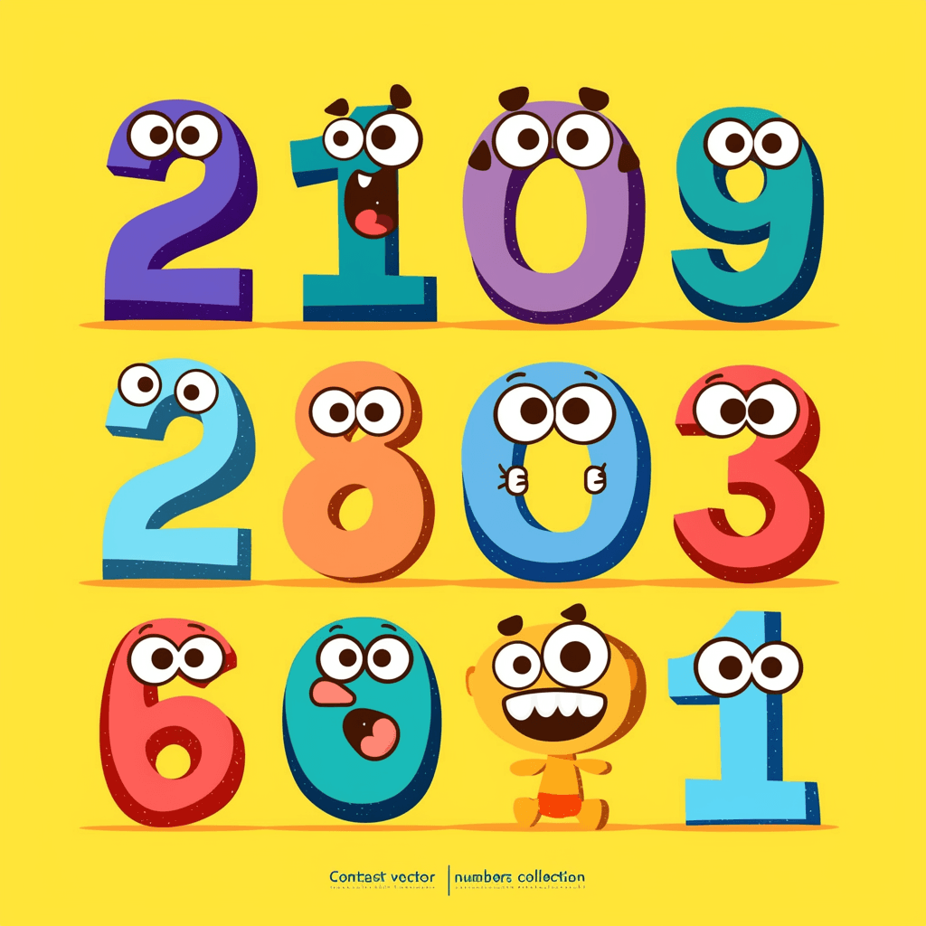 Cartoon Cartoon Number Bounce original repeating artwork