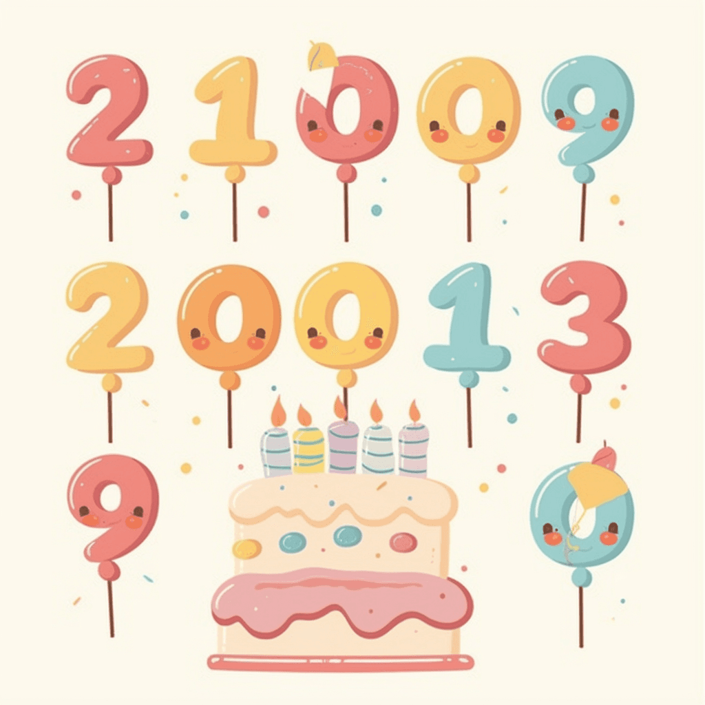 Number Pastel original repeating artwork