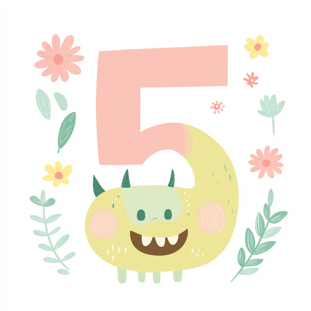 Cute Number Silver original repeating artwork