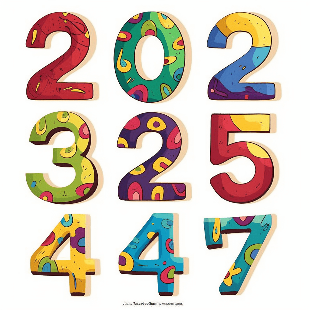 Number Neon original repeating artwork