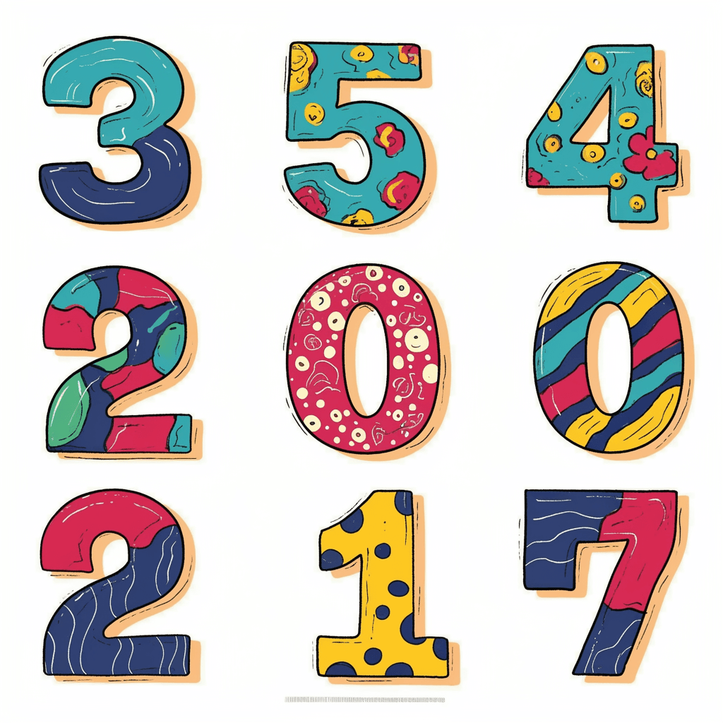 Number Rise original repeating artwork