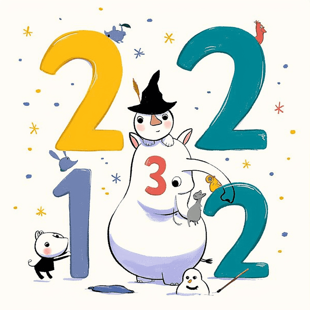 Cute Number 008 original repeating artwork
