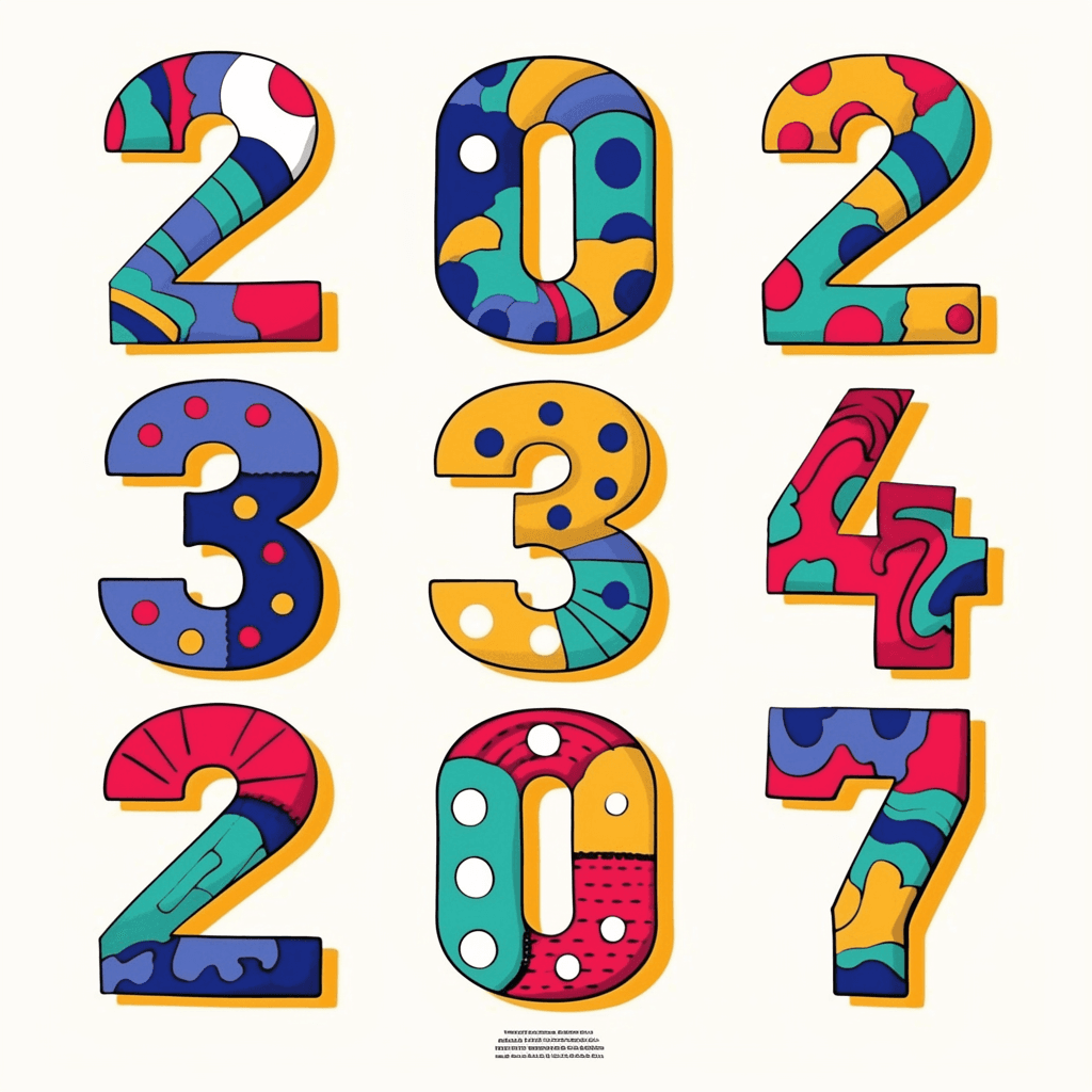 Number 129 original repeating artwork