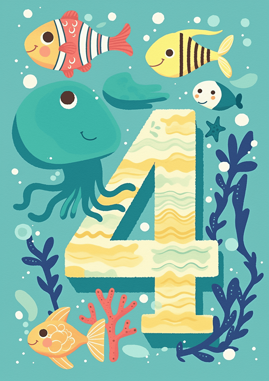 Animal Number Bright original repeating artwork