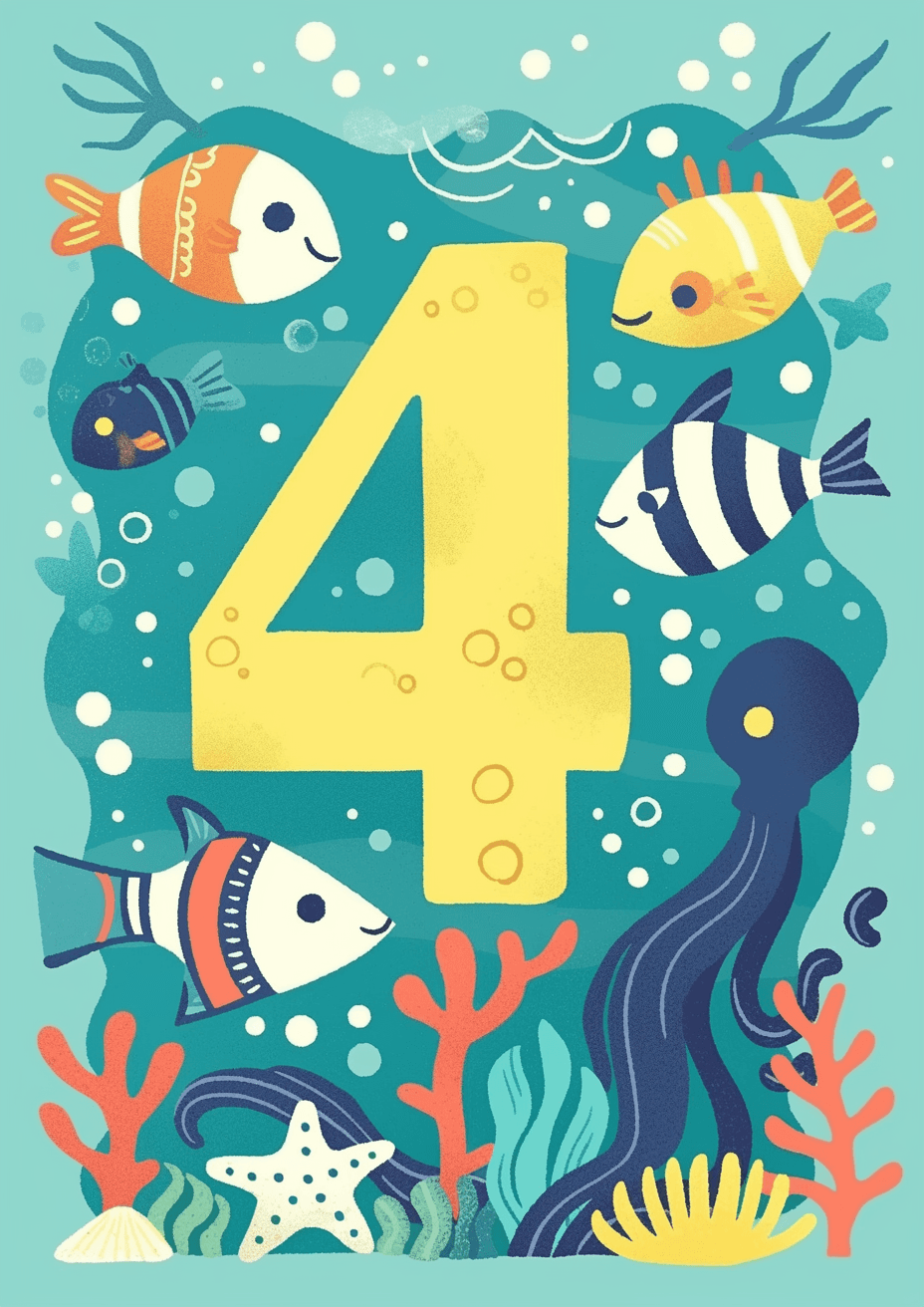 Animal Number Amber original repeating artwork