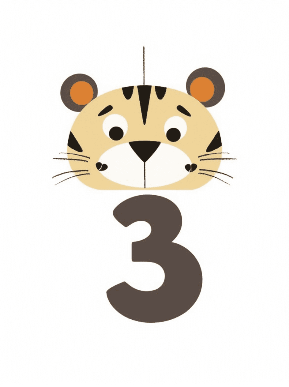 Animal Number Flip original repeating artwork