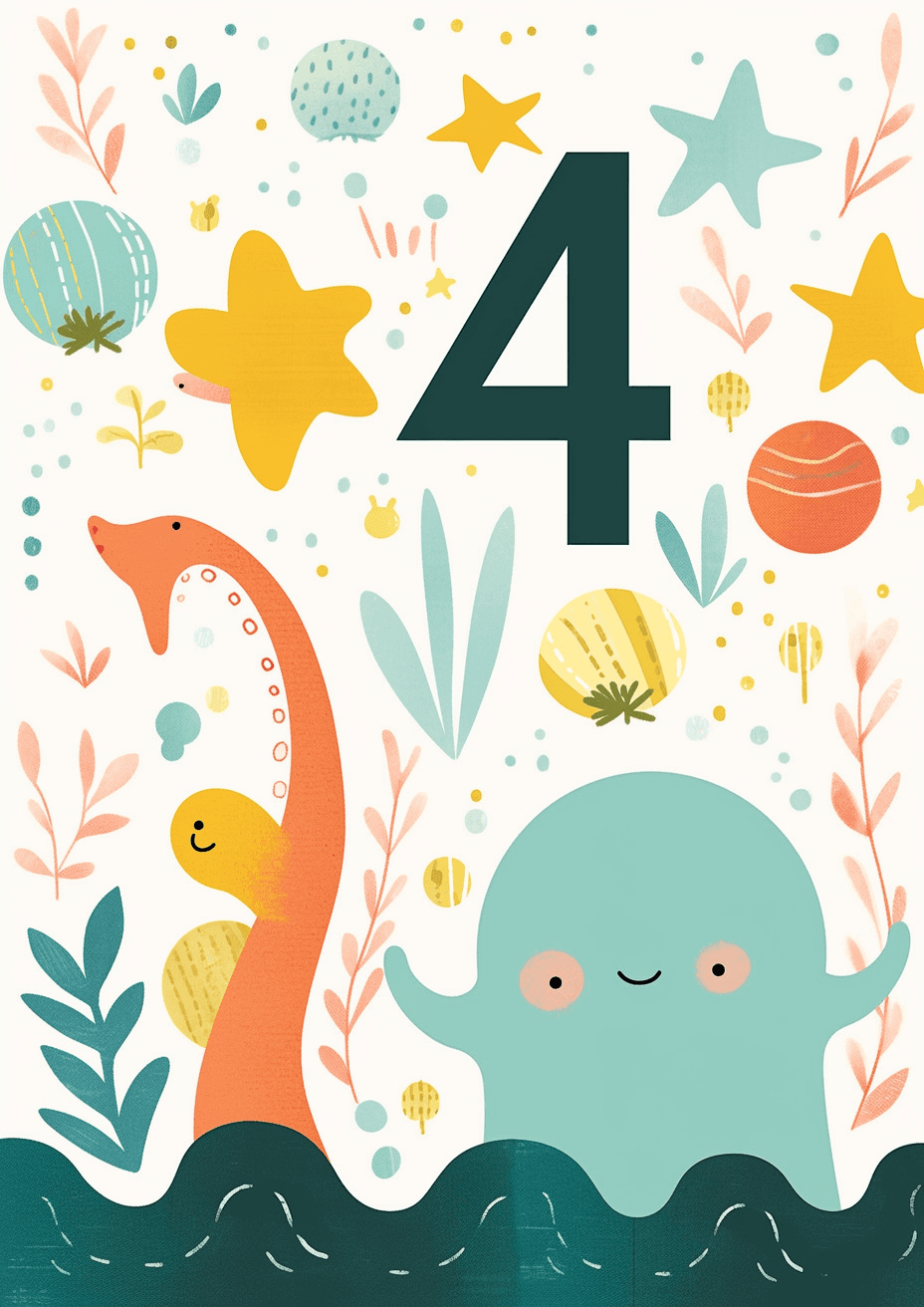 Cute Number Flare original repeating artwork