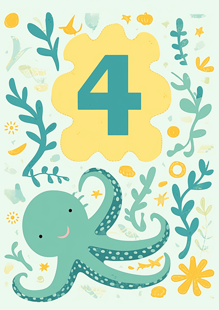 Cute Number Party original repeating artwork