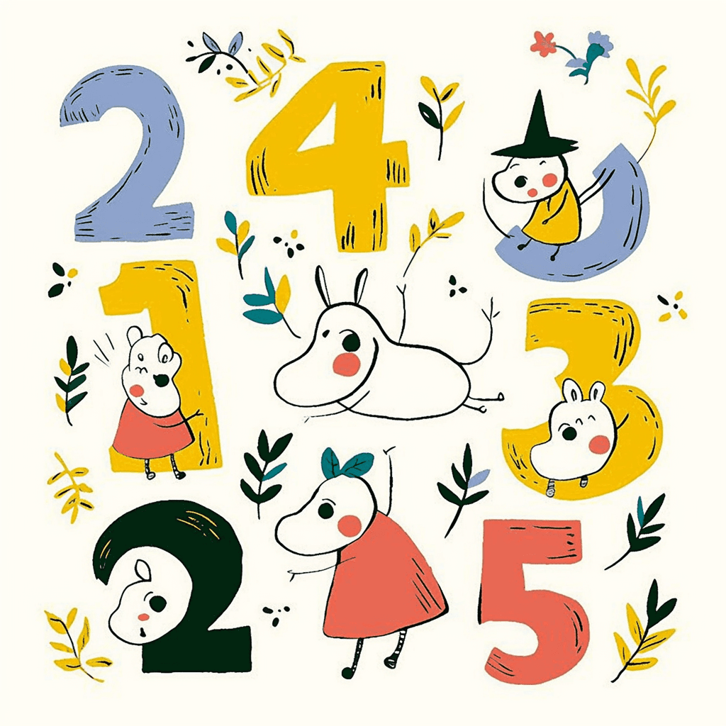 Cute Number Night original repeating artwork