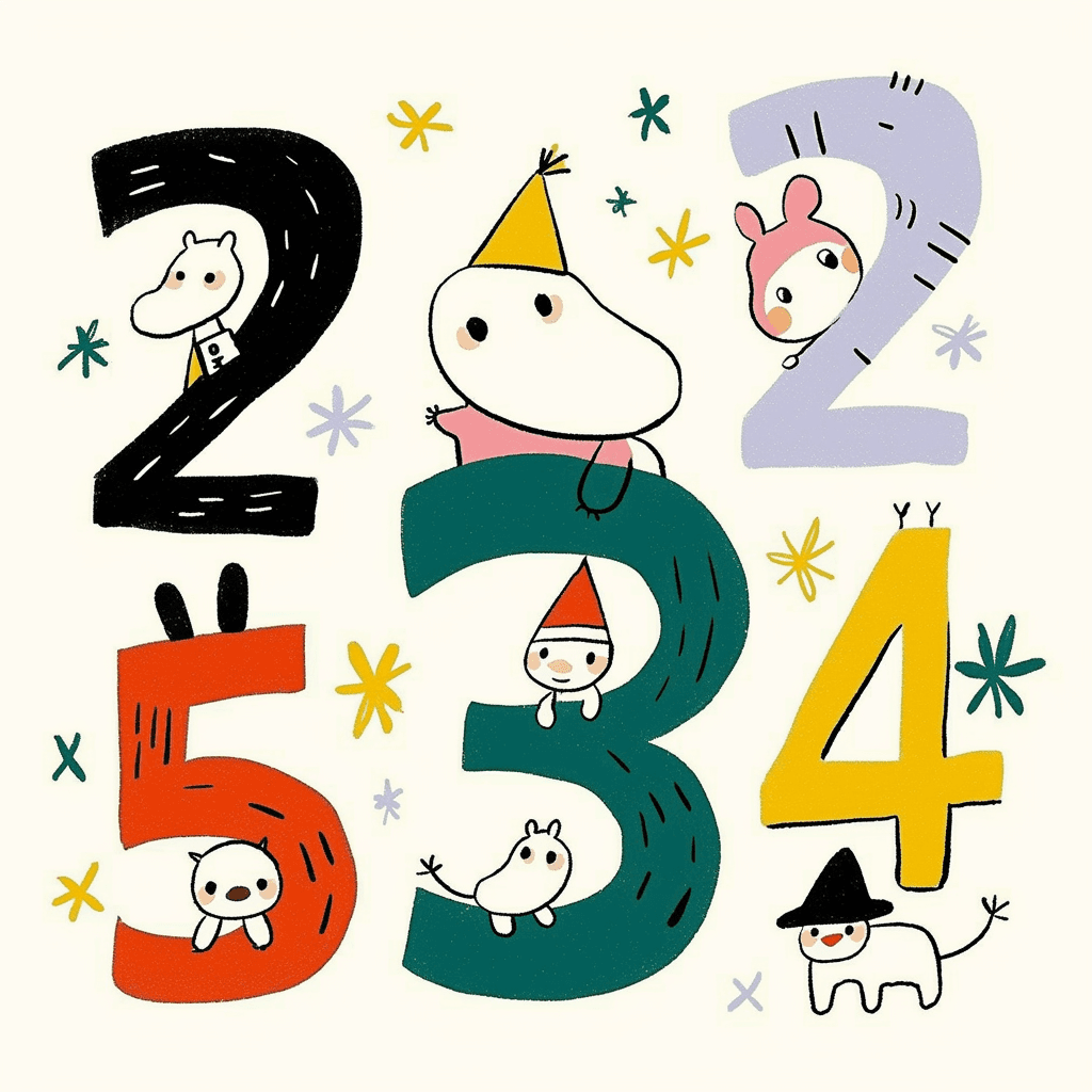 Cute Number Shine original repeating artwork
