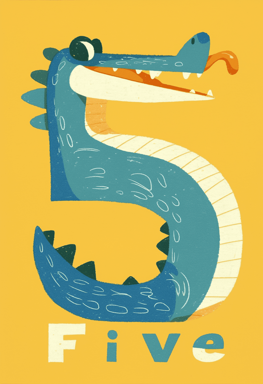 Animal Number Series original repeating artwork