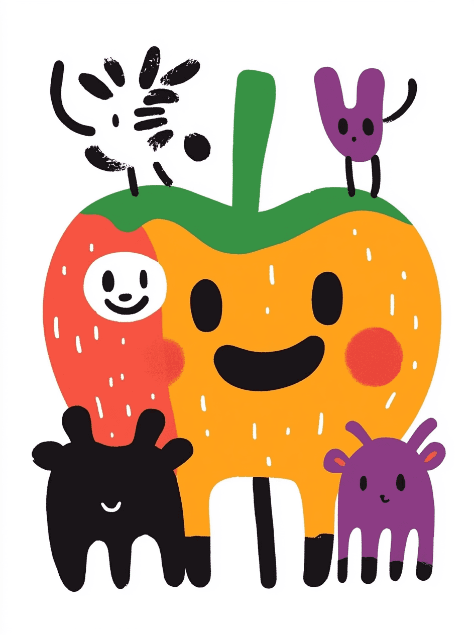 Cartoon Label original repeating artwork
