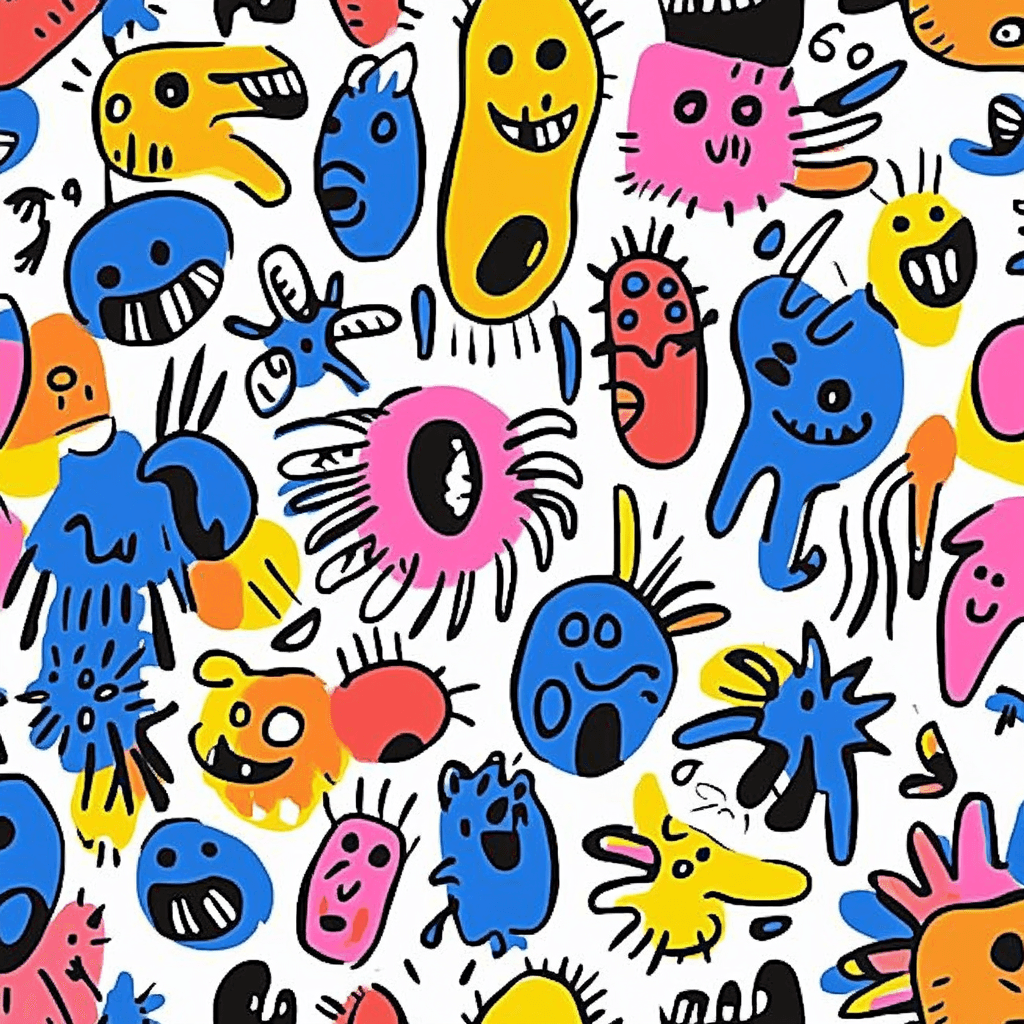 Quirky Neon original repeating artwork