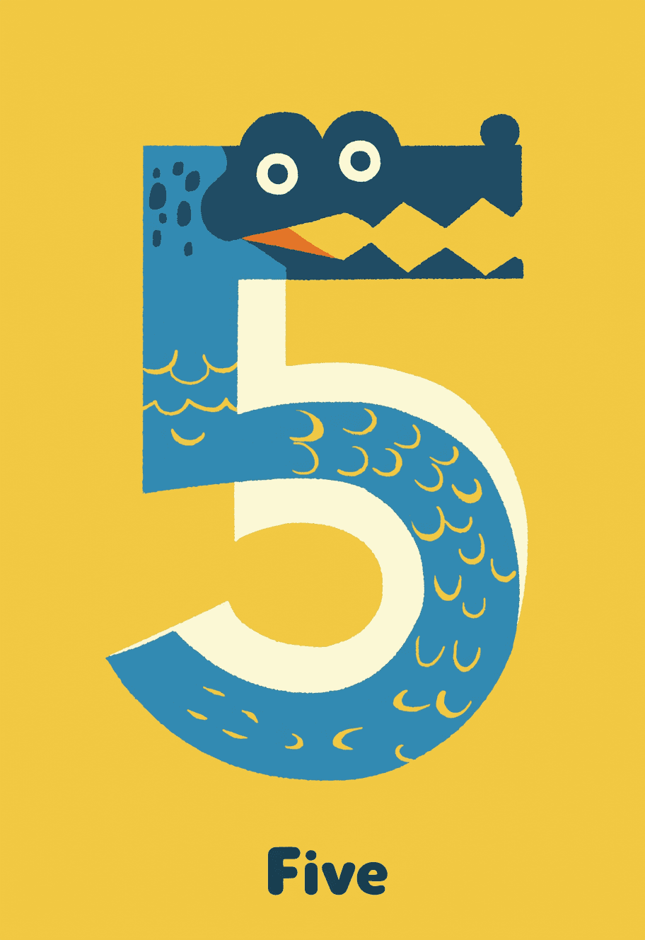 Animal Number Spring original repeating artwork