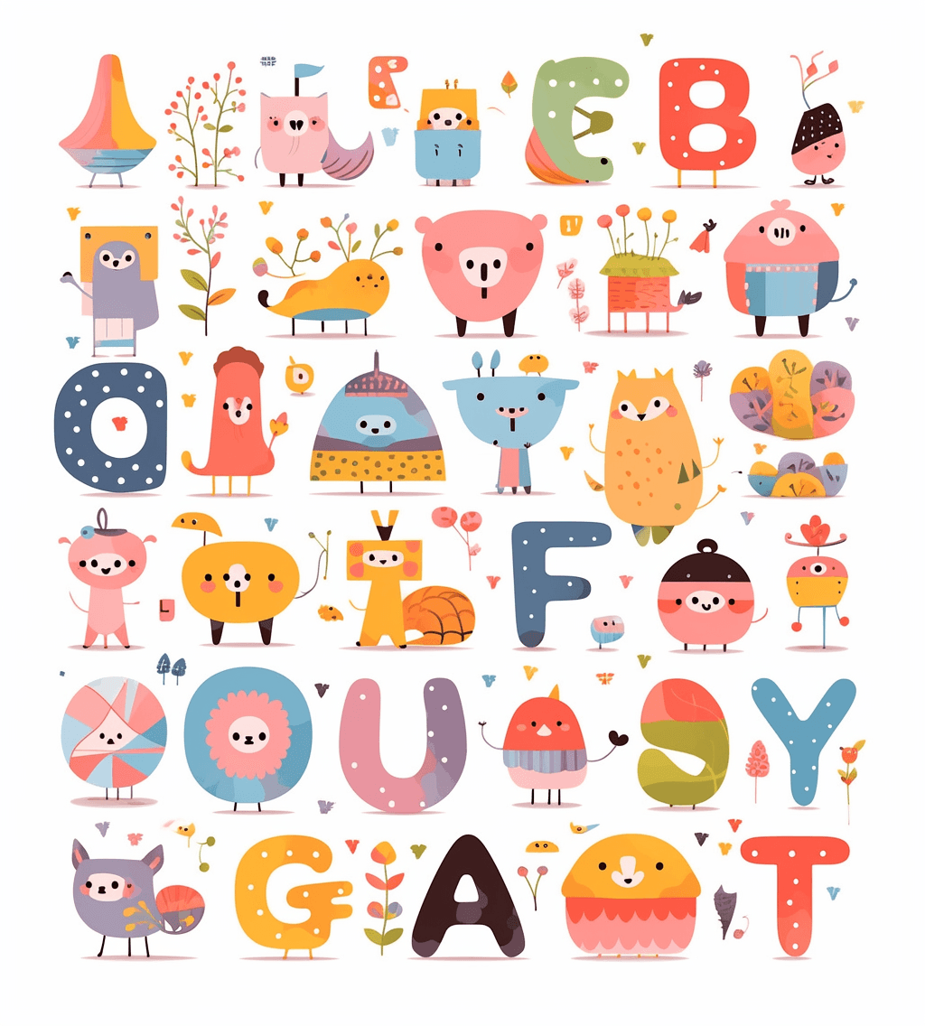 Cartoon Letter Crew original repeating artwork