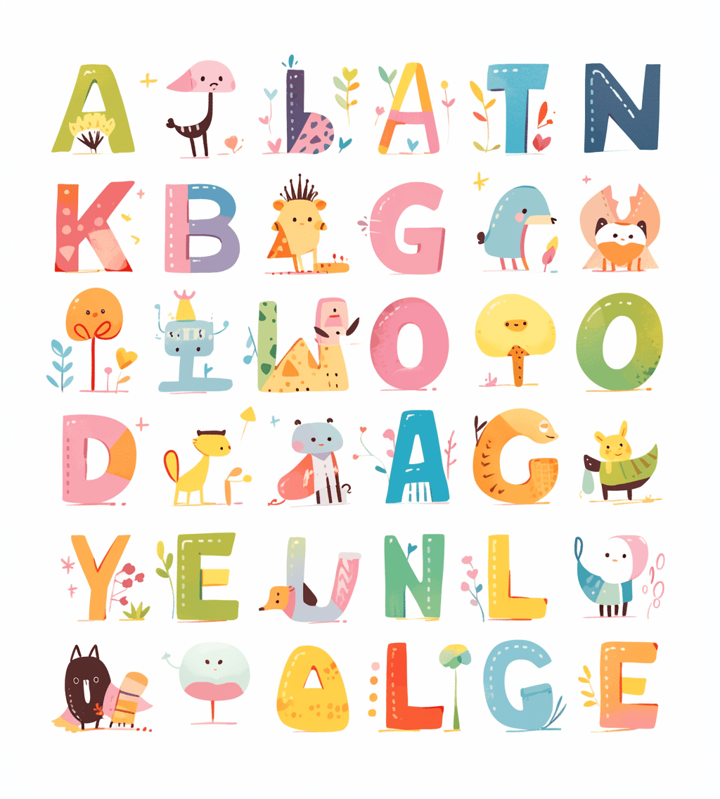 Cartoon Letter Gang original repeating artwork