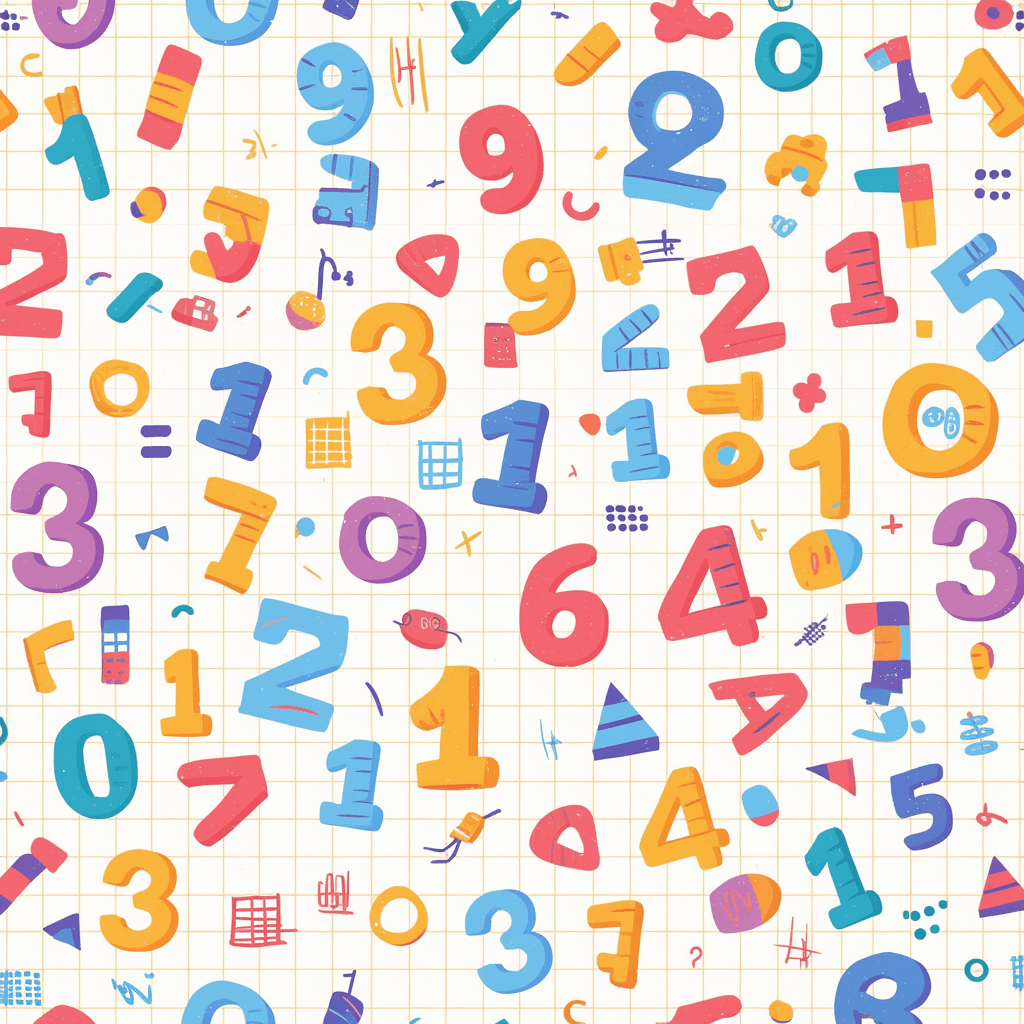 Number Bright original repeating artwork