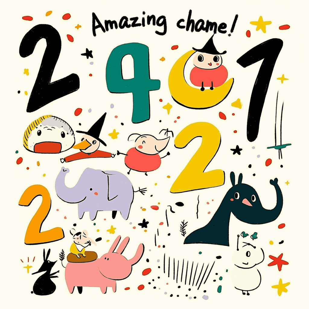 Cartoon Cartoon Number Rhythm original repeating artwork