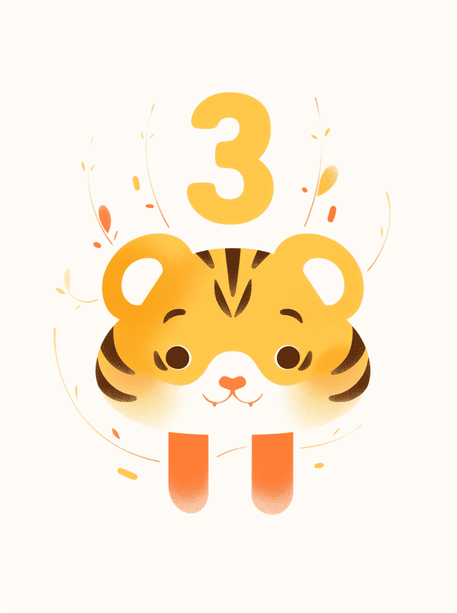 Animal Number Shine original repeating artwork
