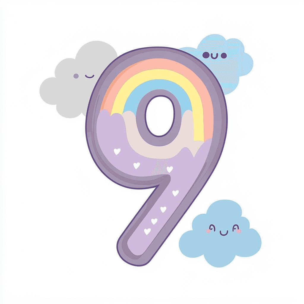 Cute Number 005 original repeating artwork