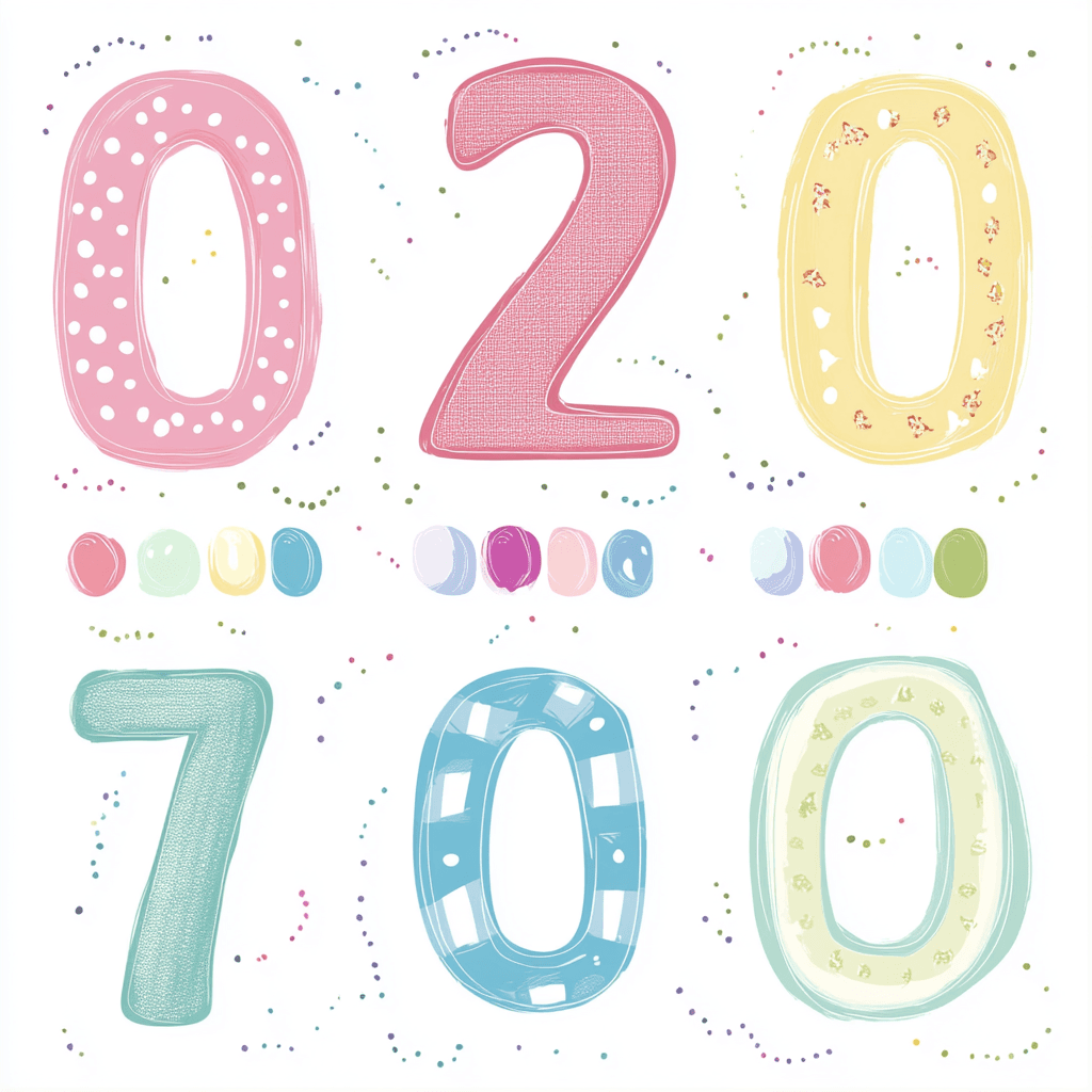 Cute Number Coast original repeating artwork