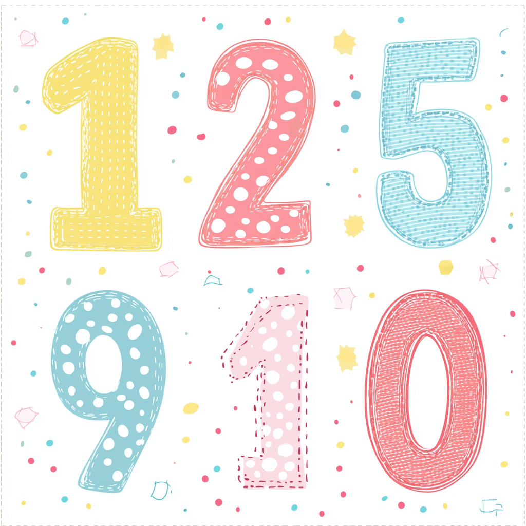 Cute Number Edition original repeating artwork