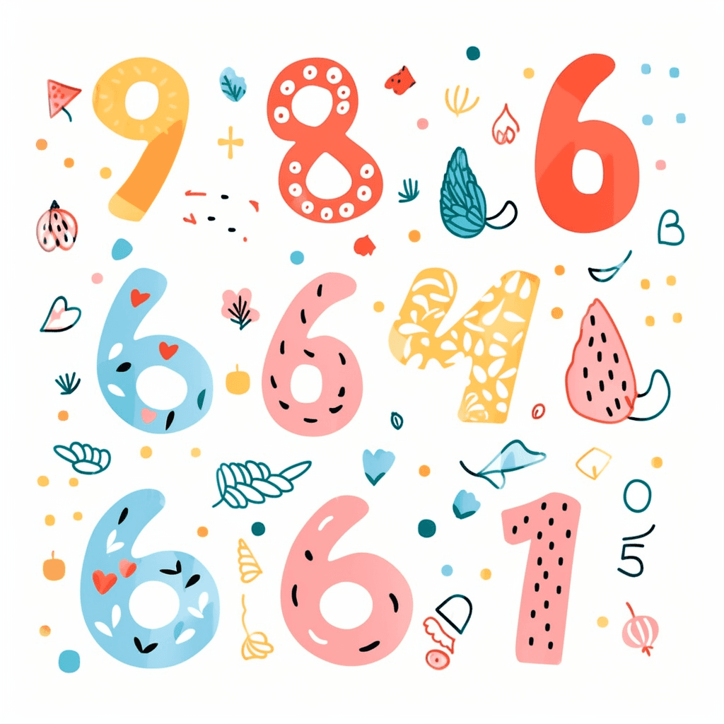 Cute Number 001 original repeating artwork