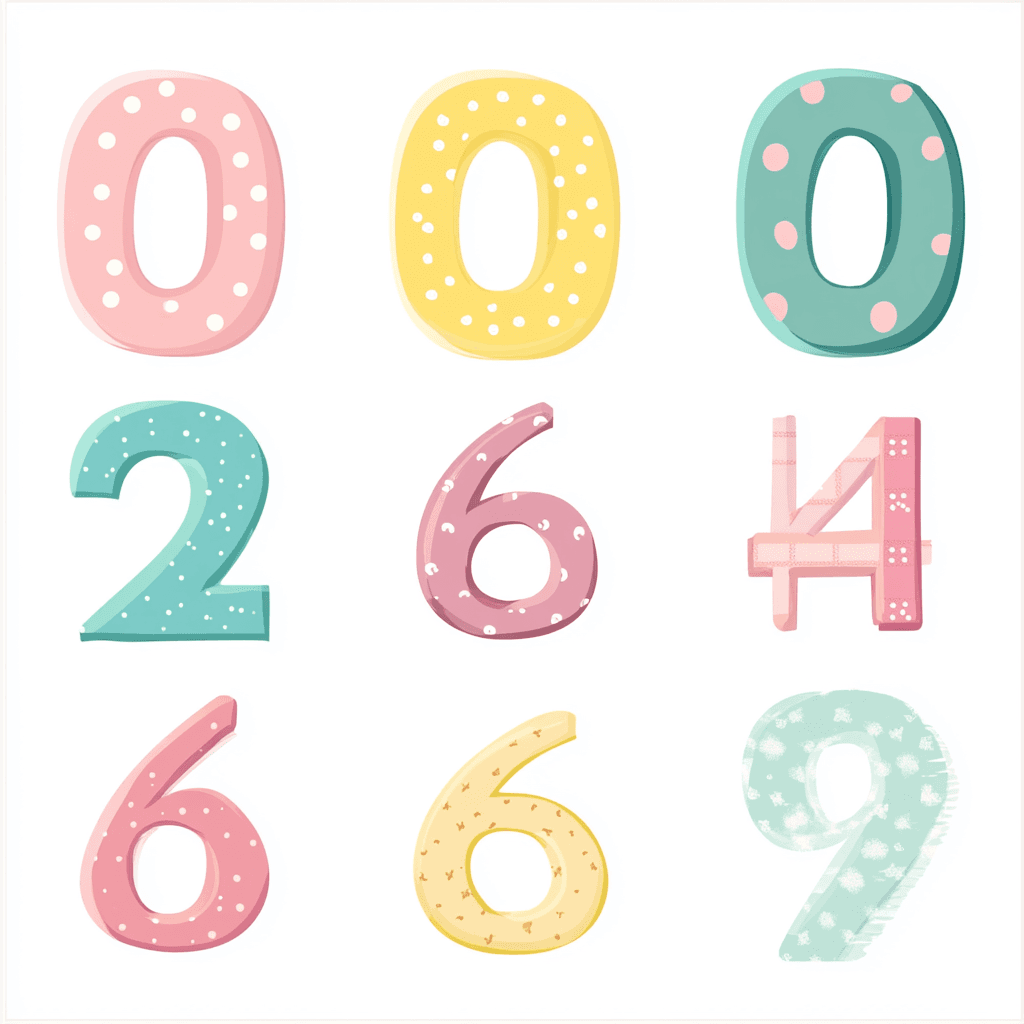 Cute Number Archive original repeating artwork
