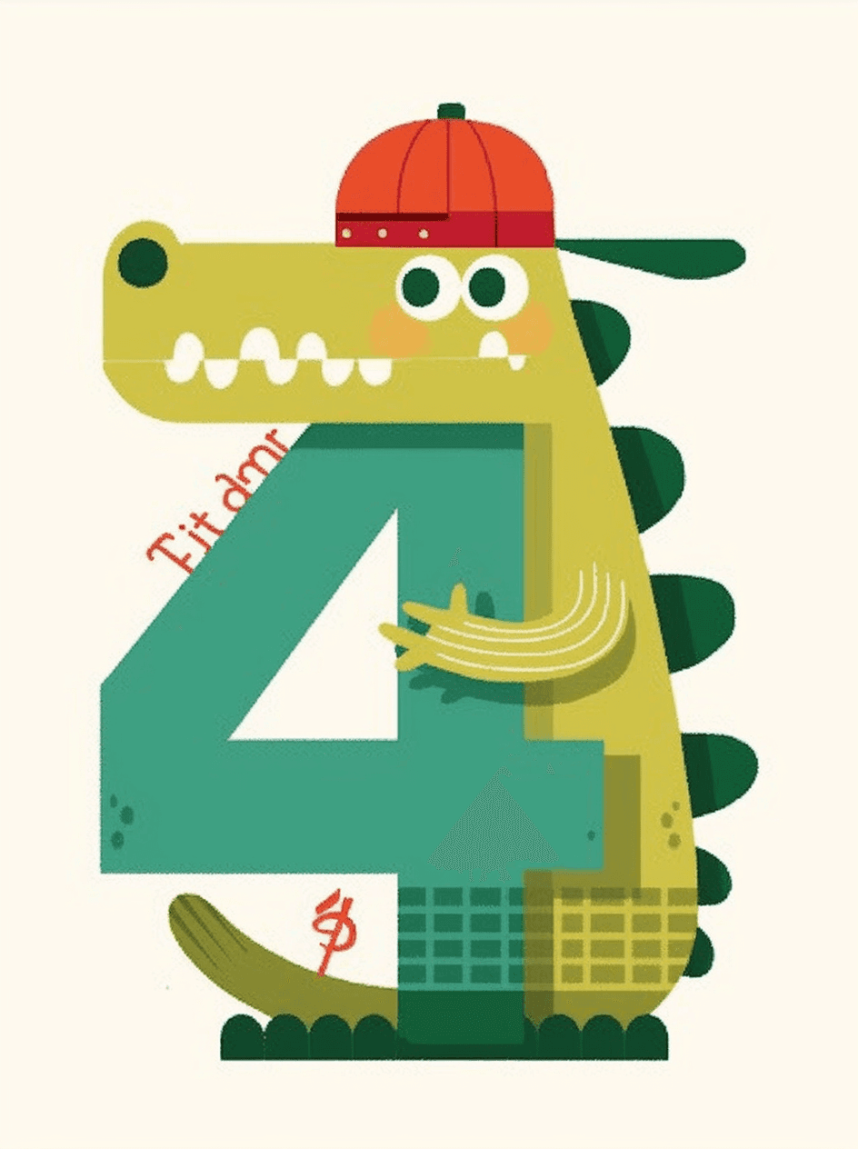 Animal Number 063 original repeating artwork