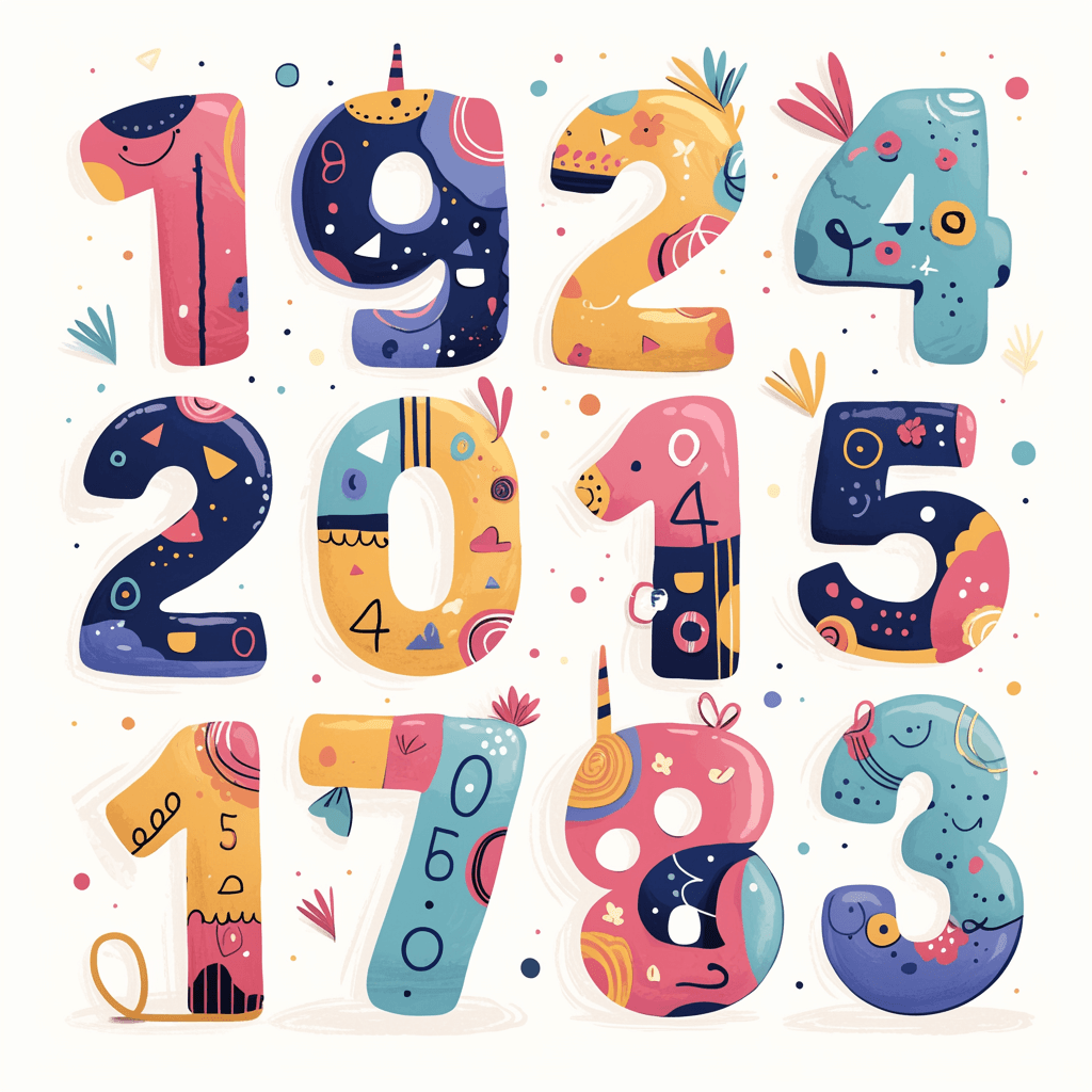 Number Wander original repeating artwork
