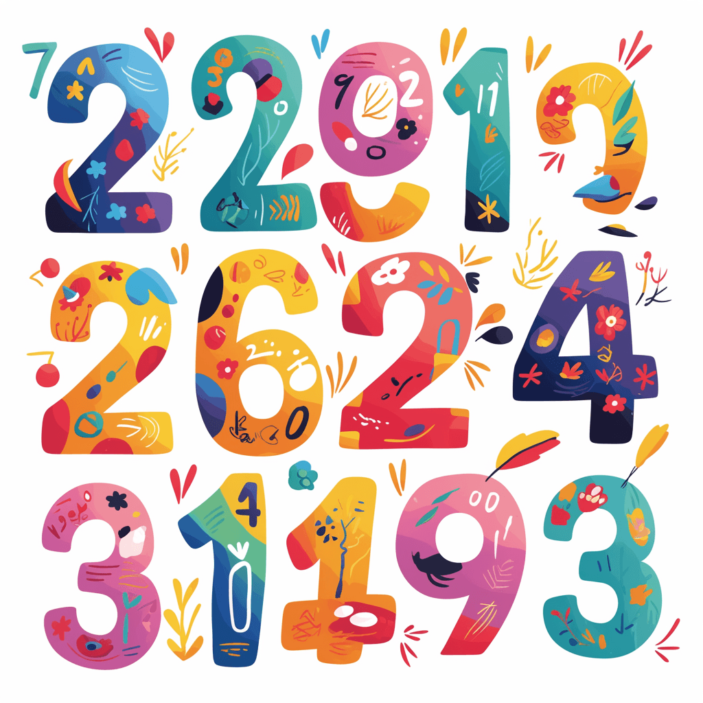 Number Sunrise original repeating artwork