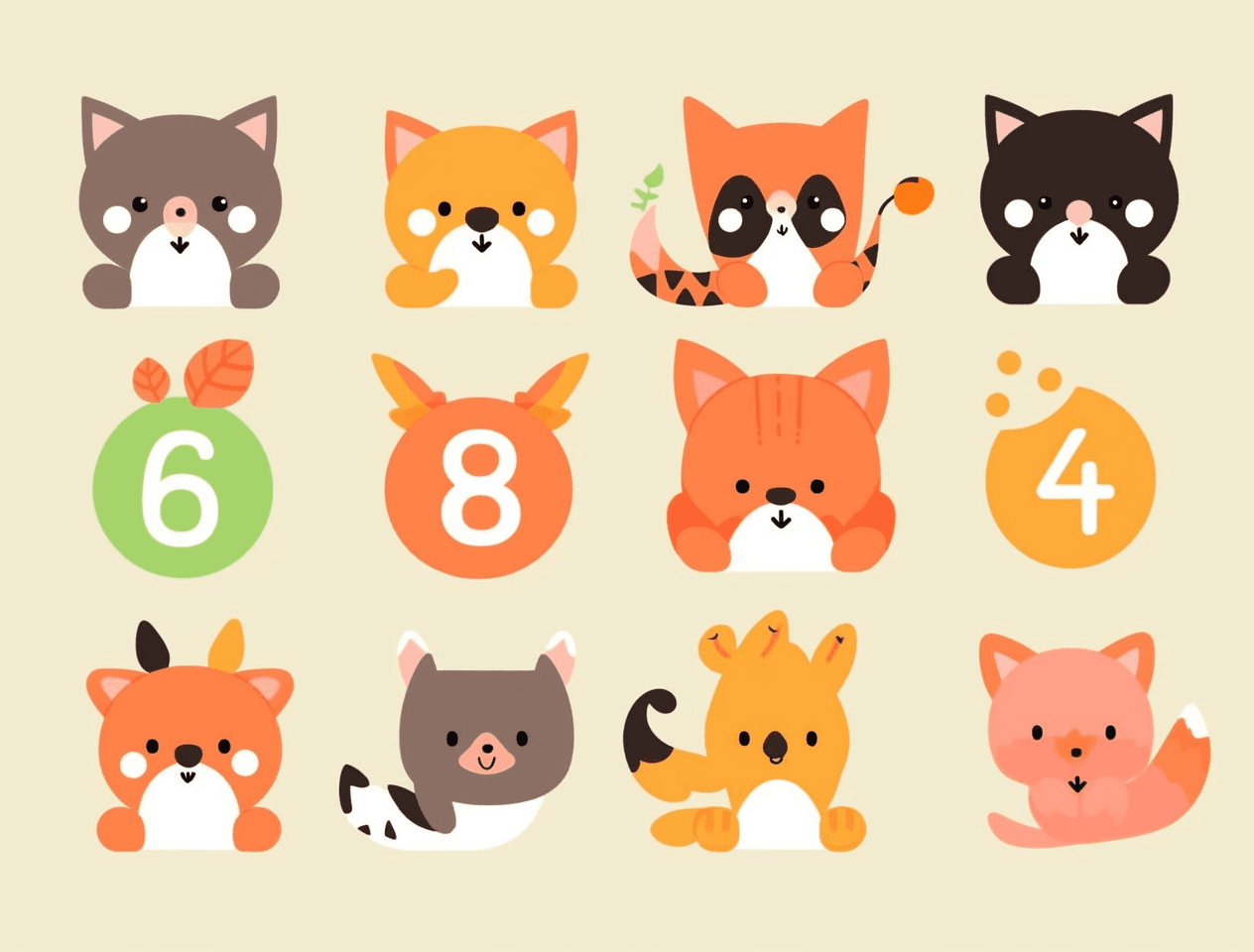 Animal Number Shade original repeating artwork