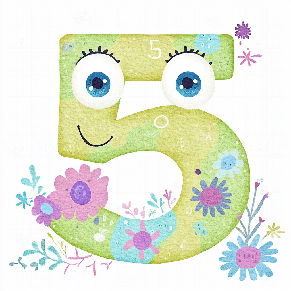 Animal Number Play original repeating artwork